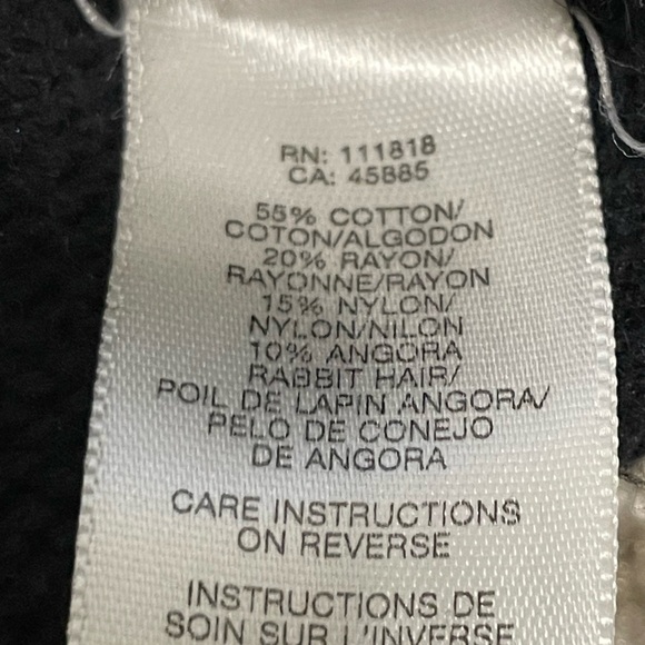 Michael Kors Women’s Sweater Medium Black Cotton Angora Pointelle Cable Knit - Picture 9 of 10